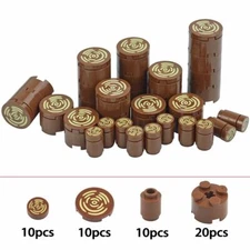 MOC Round 2x2 With Tree Stump Wood Grain Part Building Blocks Sets DIY