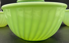 Jadeite Jadite 9" Oven Fire King Ware Made in the USA Swirl Mixing Bowl