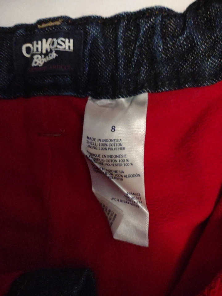 Детские джинсы Oshkosh B'gosh с фланелевой подкладкой размер 8 с регулируемой талией - Изображение 3 из 4
