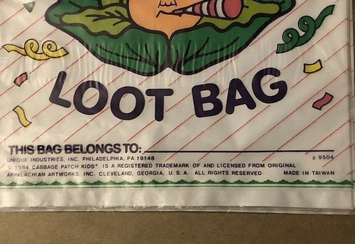 Vintage CABBAGE PATCH KIDS 1984 Loot BAGS 16 pcs Fiesta de cumpleaños Favor NUEVO Retro - Imagen 7 de 7