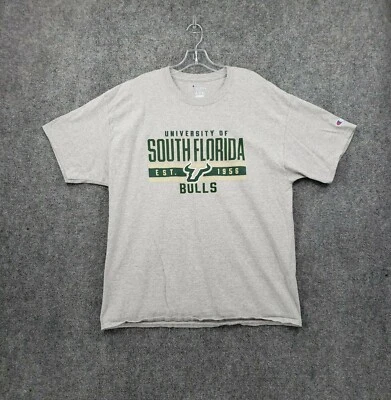 South Florida Bulls T Shirt Mens Gray XL Champion Short Sleeves NCAA Baseball - Image 1 of 4