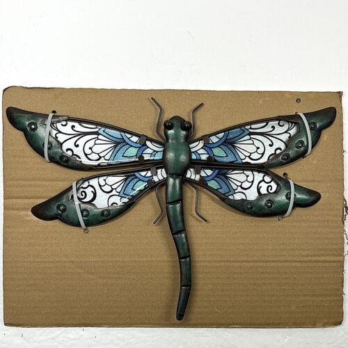 Liffy Metal Dragonfly Wall Decor Handcrafted Art Indoors or Outdoors 14" Long