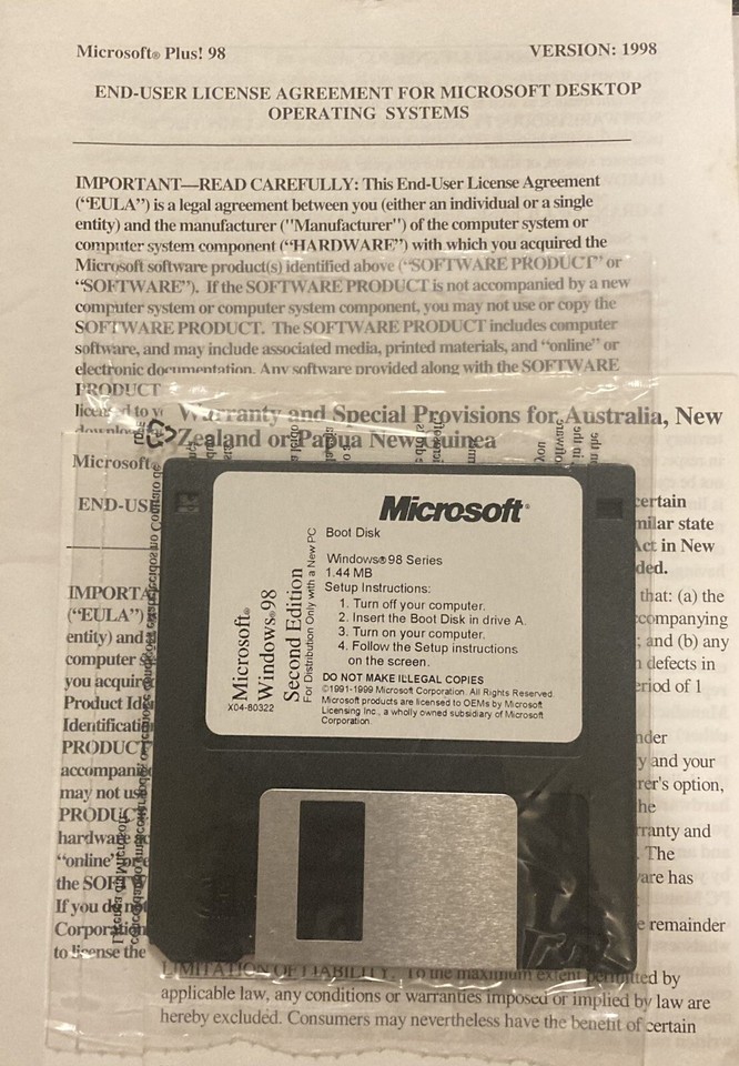 Microsoft Windows 98 SE, Missing Key Code | eBay