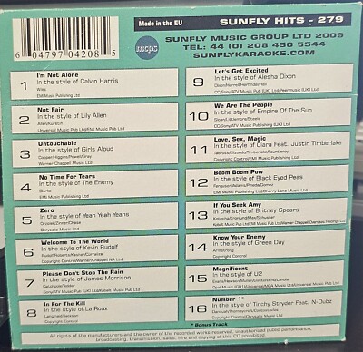 SF279      SUNFLY KARAOKE CDG VERY RARE, NOT SOLD IN THE USA  LOT UK