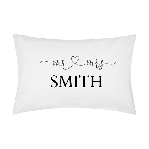 Personalised Mr. & Mrs. Pillow Case - Standard Size - Picture 2 of 4