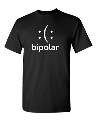 Bipolar Funny Emoticon Humor Men's Tee Shirt 1785