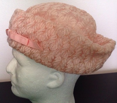 Vtg Lazarus Model Pink Woven Pillbox Party Ladies Dress Hat  display picture 2