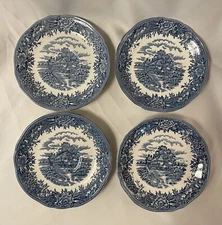 English Village By Salem China Olde Staffordshire 5.5" Saucer Plate Blue England