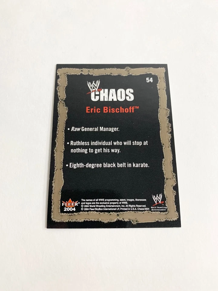 Eric Bischoff 2004 Fleer Chaos WWE Card # 54 - Image 2 of 2