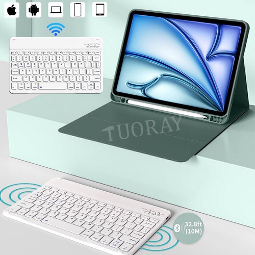 For iPad 6/7/8/9/10/11th 11" A16 2025 Gen Pro Air 11 M3 Bluetooth Keyboard Case - Picture 46 of 62