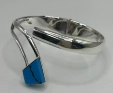 Sterling Silver & Turquoise Hinge Bracelet