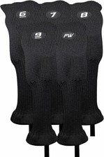 Majek Golf All Hybrid Black Acrylic 6 7 8 9 PW Head Covers Golf Club Set