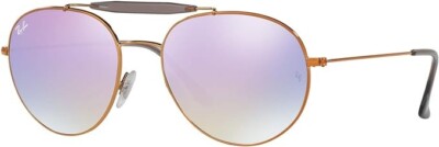 Ray-Ban Unisex Sunglasses RB3540 198/7X Bronze Round Lilac Gradient Mirror 53mm