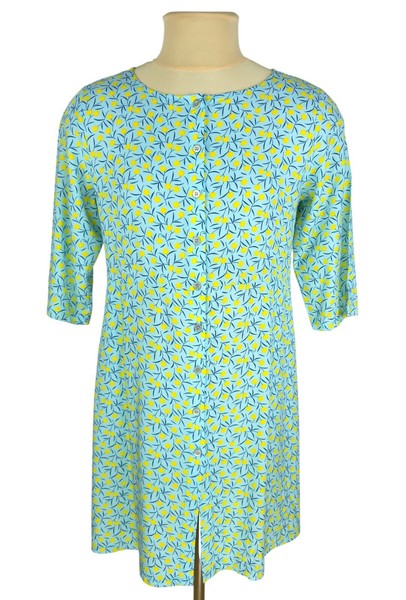 Moshiki Womens Blue Cotton Half Sleeve Mini Shirt Dress Size M