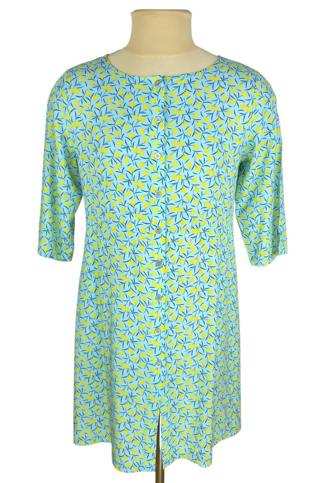 Moshiki Womens Blue Cotton Half Sleeve Mini Shirt Dress Size M
