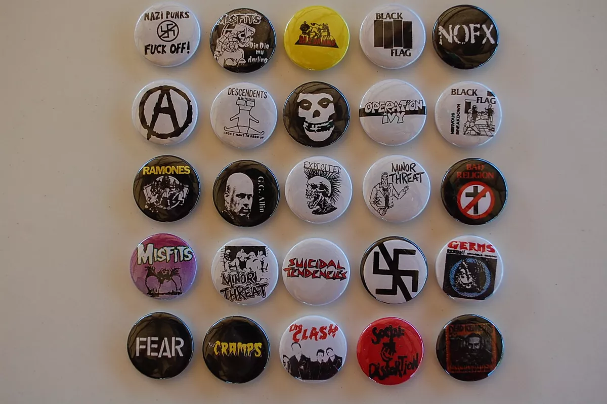 Punk Rock 1 Button Pin Set Punk Music Lot of 25 (LSB6)