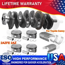 Crankshaft & Rod Bearing &Pistons w/ Rings For Toyota Camry Rav4 Scion 2AZFE 2AZ