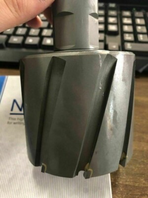 TCT 80mm * 50mm Annular Cutter Weldon Shank Hard Alloy Hollow Core Drill