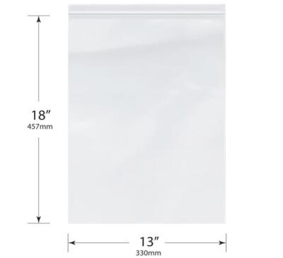 1000 -13x18 Clear Plastic Zipper Poly Locking Reclosable Bags 2 MiL