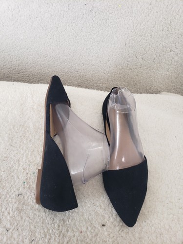 J Crew Women Flat 9.5 Black Suede D'Orsay Pointed Toe Comfort Ballet Shoes - Picture 7 of 16