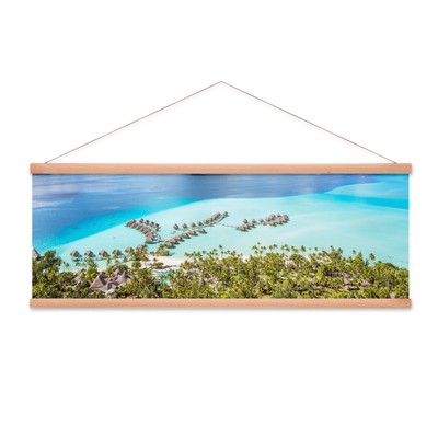 Stoffbild Kakemono mit Posterleisten Französisch Polynesien Bungalow Bora Bora