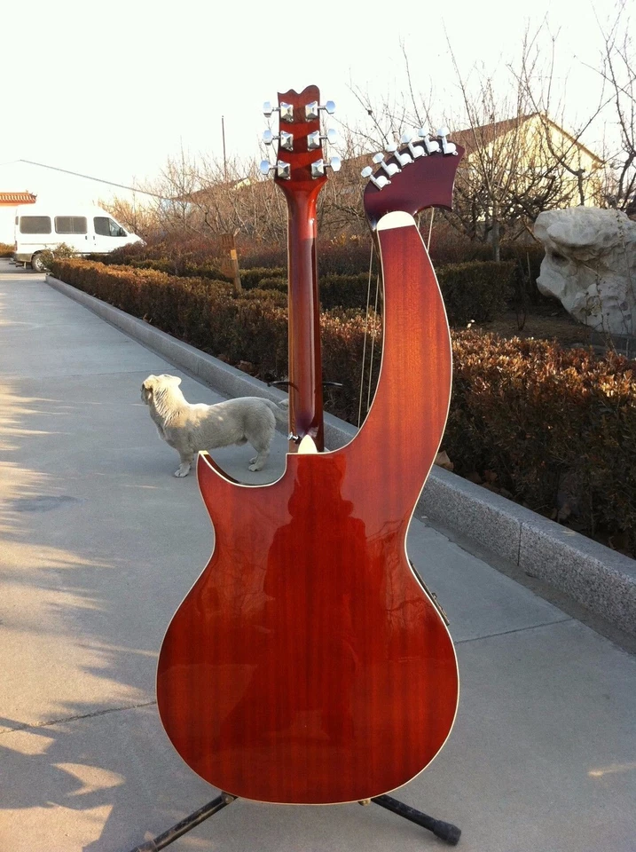 Бесплатная мягкая сумка, гитара арфа, акустическая электрическая гитара с двойным грифом - Изображение 4 из 4