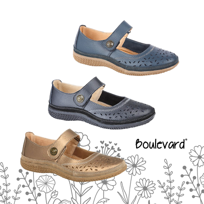 Boulevard Ladies Wide Fit Sandals Mary Jane EEE Fit Comfort Shoes Summer  Womens | eBay UK