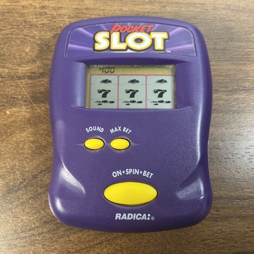 Radica 1997 Purple Pocket Slot Machine Game Tested Electronic Handheld Slot eBay