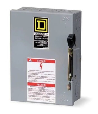 Square D D221N Safety Switch Fusible 30A 2P NEMA-1 240V , Single Throw ...
