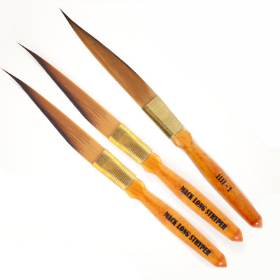 Mack Long Stryper Taklon Pinstriping Brush Series 1111 Set of Three, Sizes #00-2