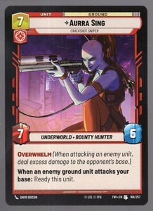 Star Wars Unlimited TotR Card TWI166 Aurra Sing