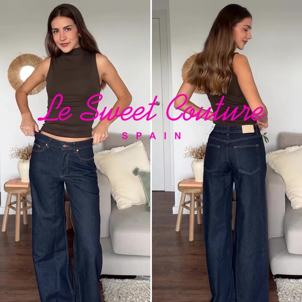 ZARA WOMAN NWT SS25 SALE! BLUE Z1975 HIGH RISE WIDE LEG