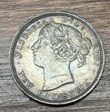 1864 Canada New Brunswick 20 Cent Piece