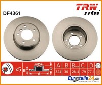 2 St. Bremsscheibe Trw DF4361 FüR Bmw 5Er 5Er Touring 6Er