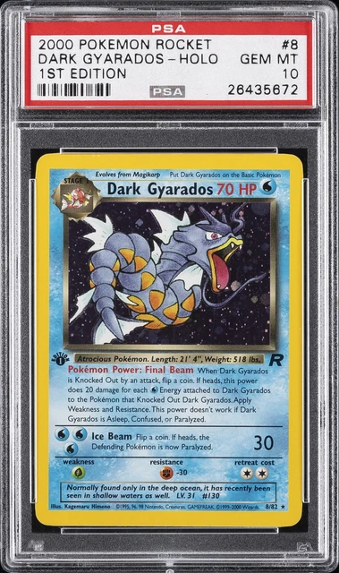 2000 POKEMON ROCKET 1ST EDITION #8 DARK GYARADOS-HOLO PSA 10