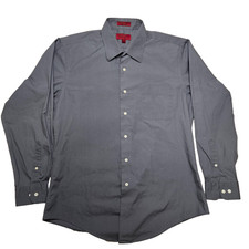 Bergamo New York Men's Size Large 31-32 length Gray Long Sleeve Button Up Shirt