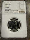 1960 25 CENT PROOF WASHINGTON QUARTER NGC PF 66