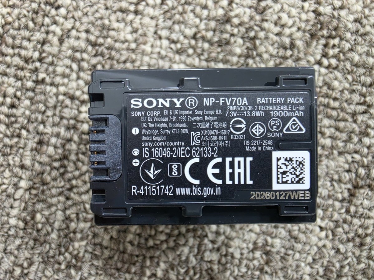 Sony Battery NP-FV70A 6.8V 1960mAh for Camcorder V H P Series