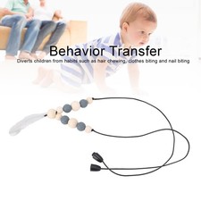 2pcs Sensory Chew Necklace For Kids Silicone Toy Light Grey