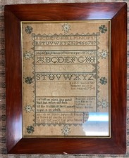Antique Sampler 1794 -Rachel Boulden in original frame with history included