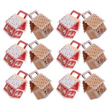 12 Pcs Holiday Paper Candy Boxes House Shaped With Handles For Party Favors