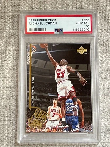 1995-96 UPPER DECK SLAMS & JAMS MICHAEL JORDAN CARD #352 GRADED PSA 10 GEM MINT