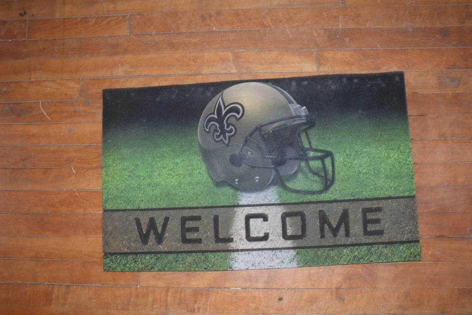 FANMATS NFL - New Orleans Saints 18 pulgadas x 30 pulgadas. Alfombrilla de goma para puerta Foto 2 de 4