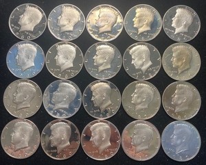 1980-S Proof  Kennedy Half Dollars Roll Uncirculated. All 20 coins included.
