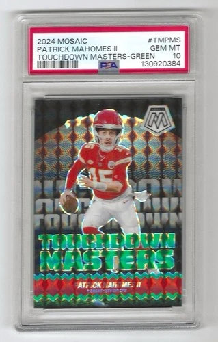 PATRICK MAHOMES II 2024 Panini Mosaic Touchdown Masters - Green PSA 10