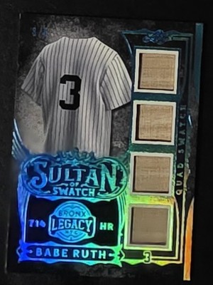 2024 Leaf BABE RUTH A Bronx Legacy Sultan of Swatch Game Used Bat Quad 3/5 
