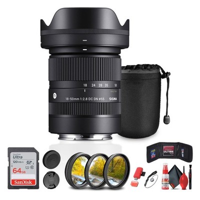Sigma 18-50mm f/2.8 DC DN Contemporary Lens for Sony E  Bundle