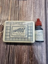 STAMPIN' UP BORDERING BLUE Classic Ink pad  1/2 FULL REFILL Old Style LINEN