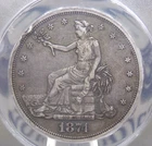 1874 "P" US Silver TRADE Dollar $1 ANACS EF40 Details #027 Extra Fine ECC&C, Inc