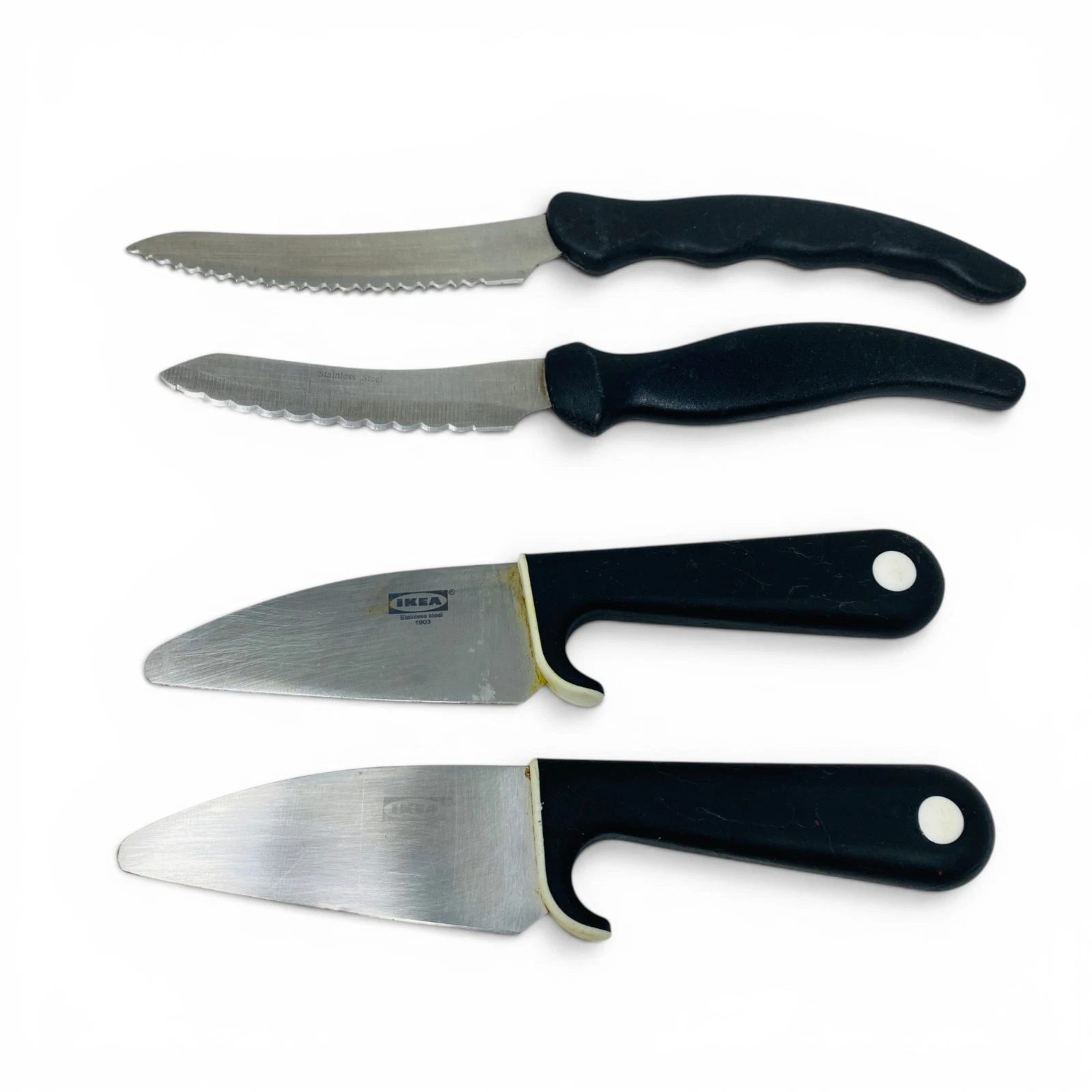 Miracle Blade III, IKEA, Assorted Stainless Steel Kitchen Knife Lot of 4
